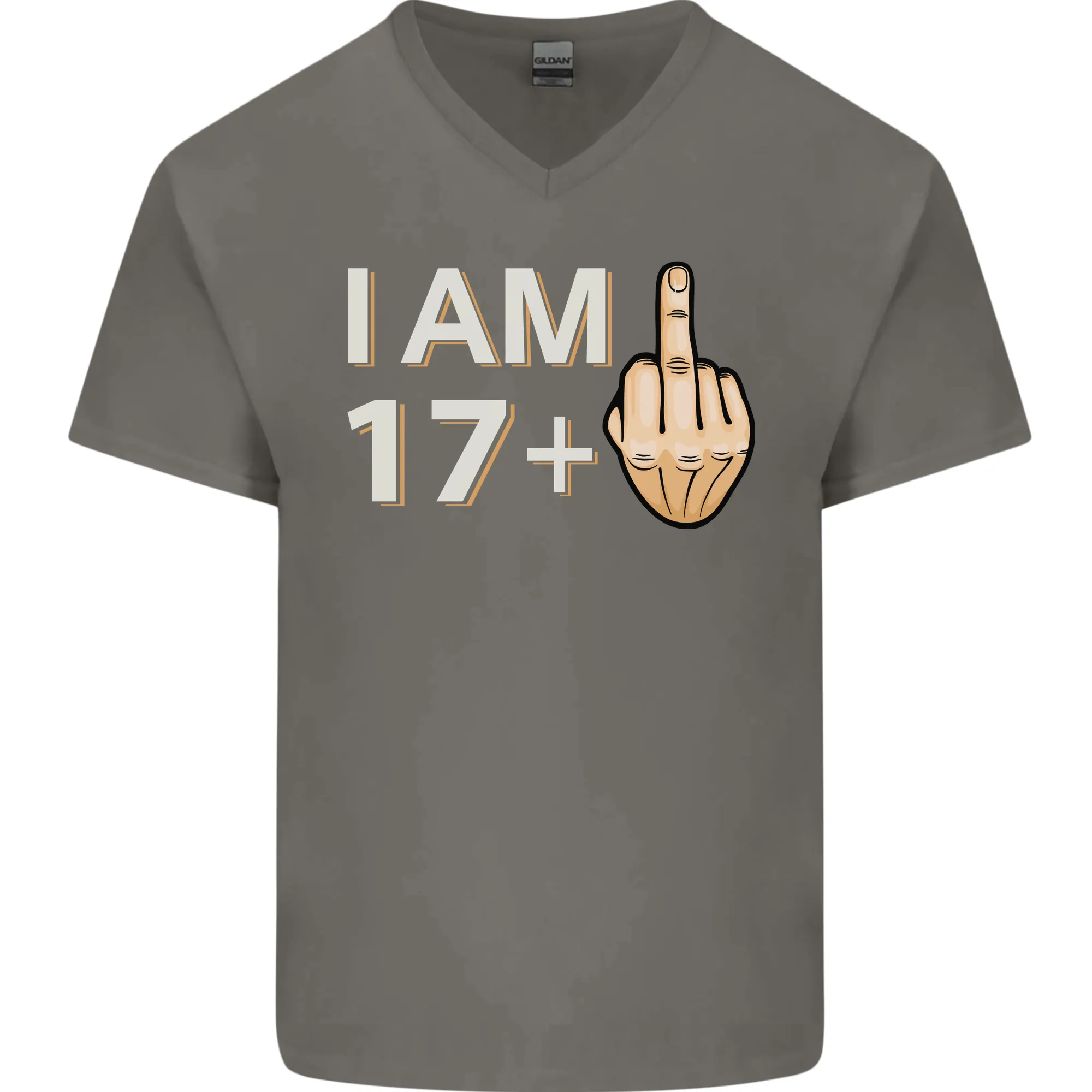18th Birthday Funny Offensive 18 Year Old Mens V-Neck Cotton T-Shirt