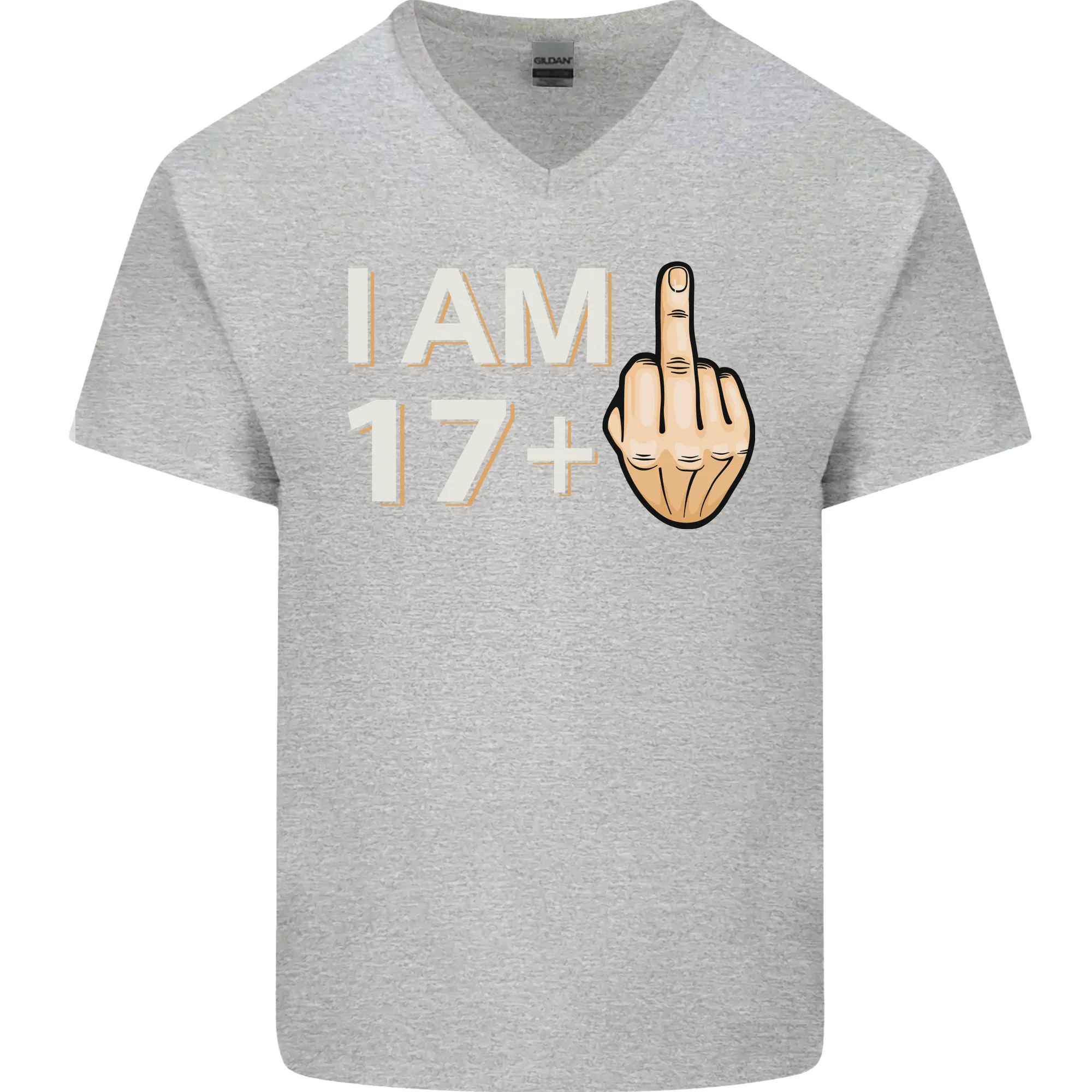 18th Birthday Funny Offensive 18 Year Old Mens V-Neck Cotton T-Shirt