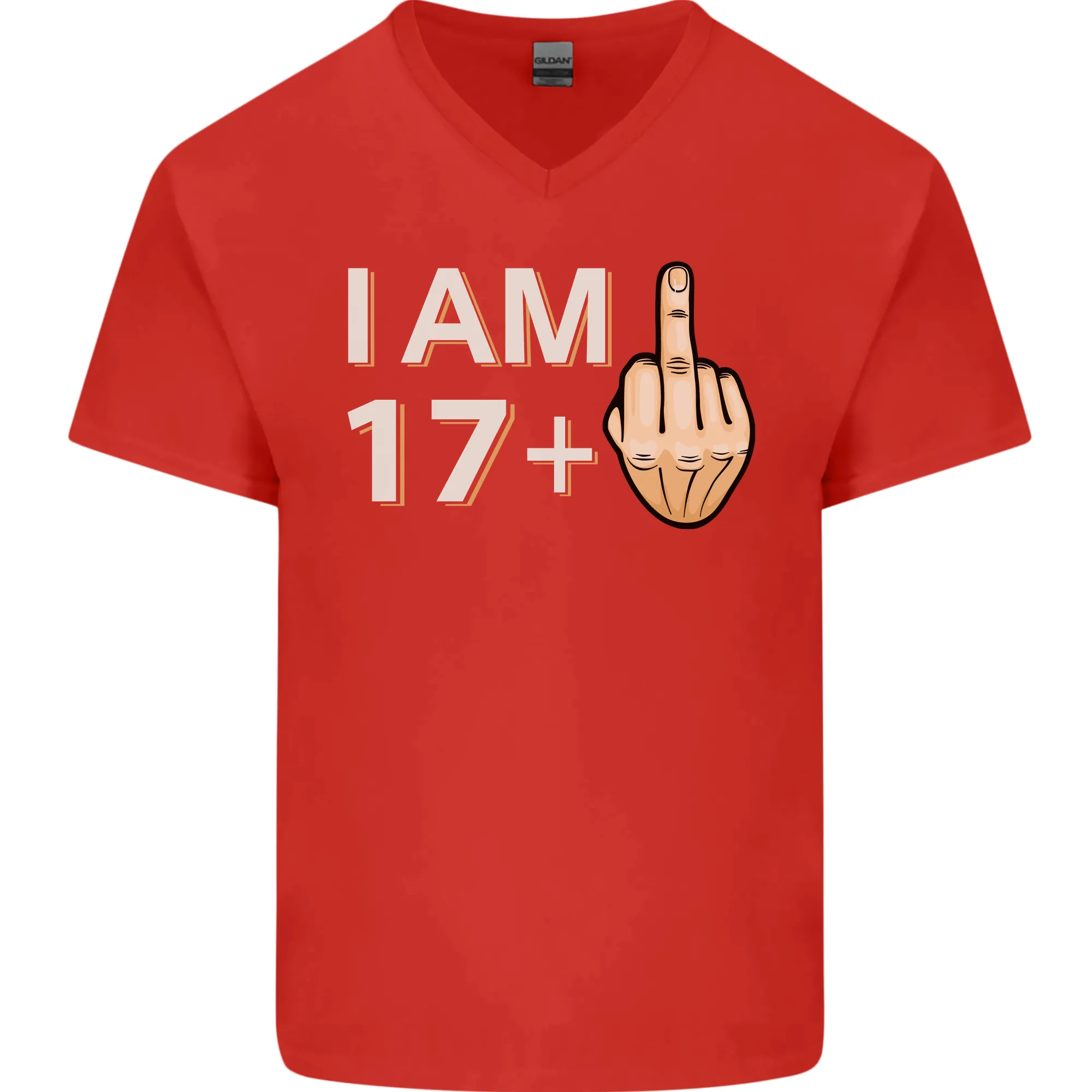 18th Birthday Funny Offensive 18 Year Old Mens V-Neck Cotton T-Shirt