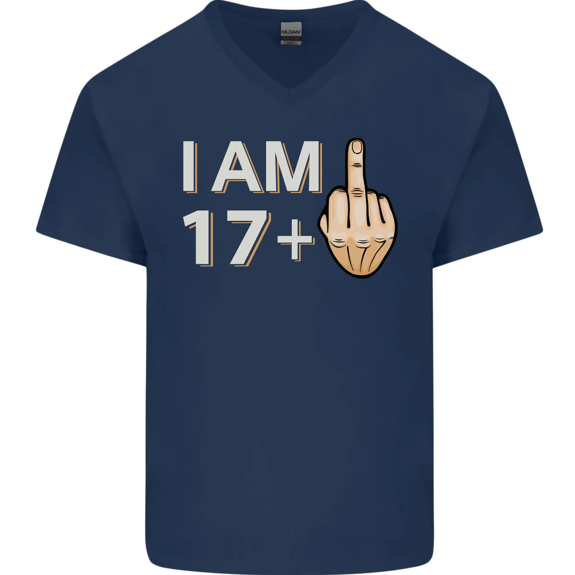 18th Birthday Funny Offensive 18 Year Old Mens V-Neck Cotton T-Shirt