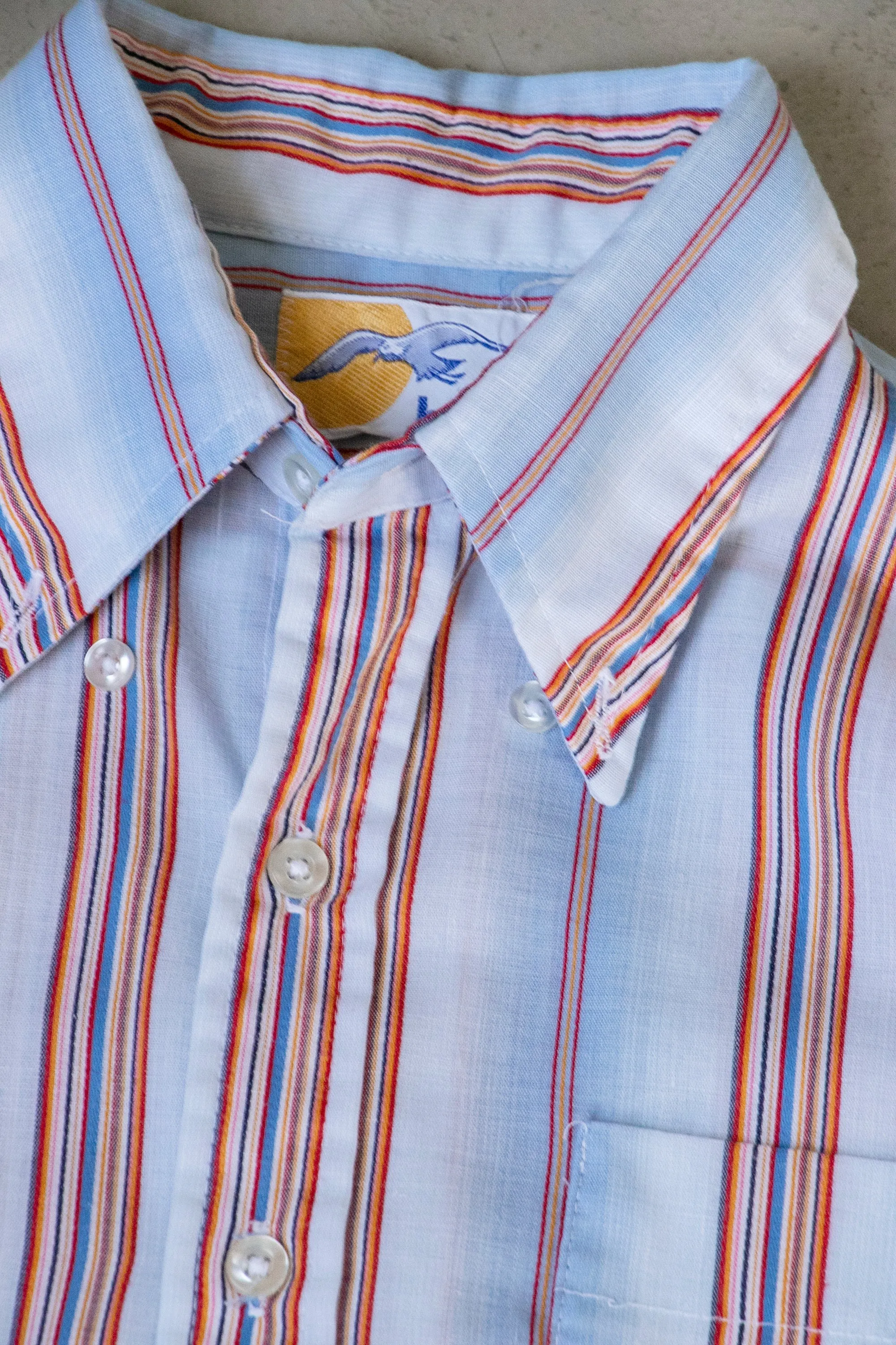 1970s Blouse Striped Top XS