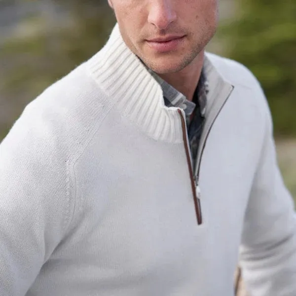 Angelo Ricci™ Cashmere Zipper Turtleneck Warm Sweater