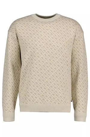 BOSS - C-JIMONO Cotton Blend Crew Neck Sweater With Embossed Logo Detail 50537644 131