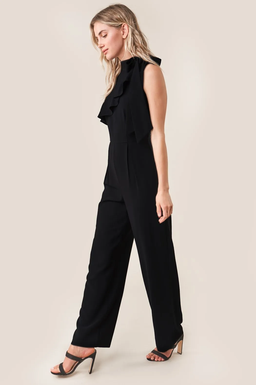 Daring Demi Neck Tie Jumpsuit