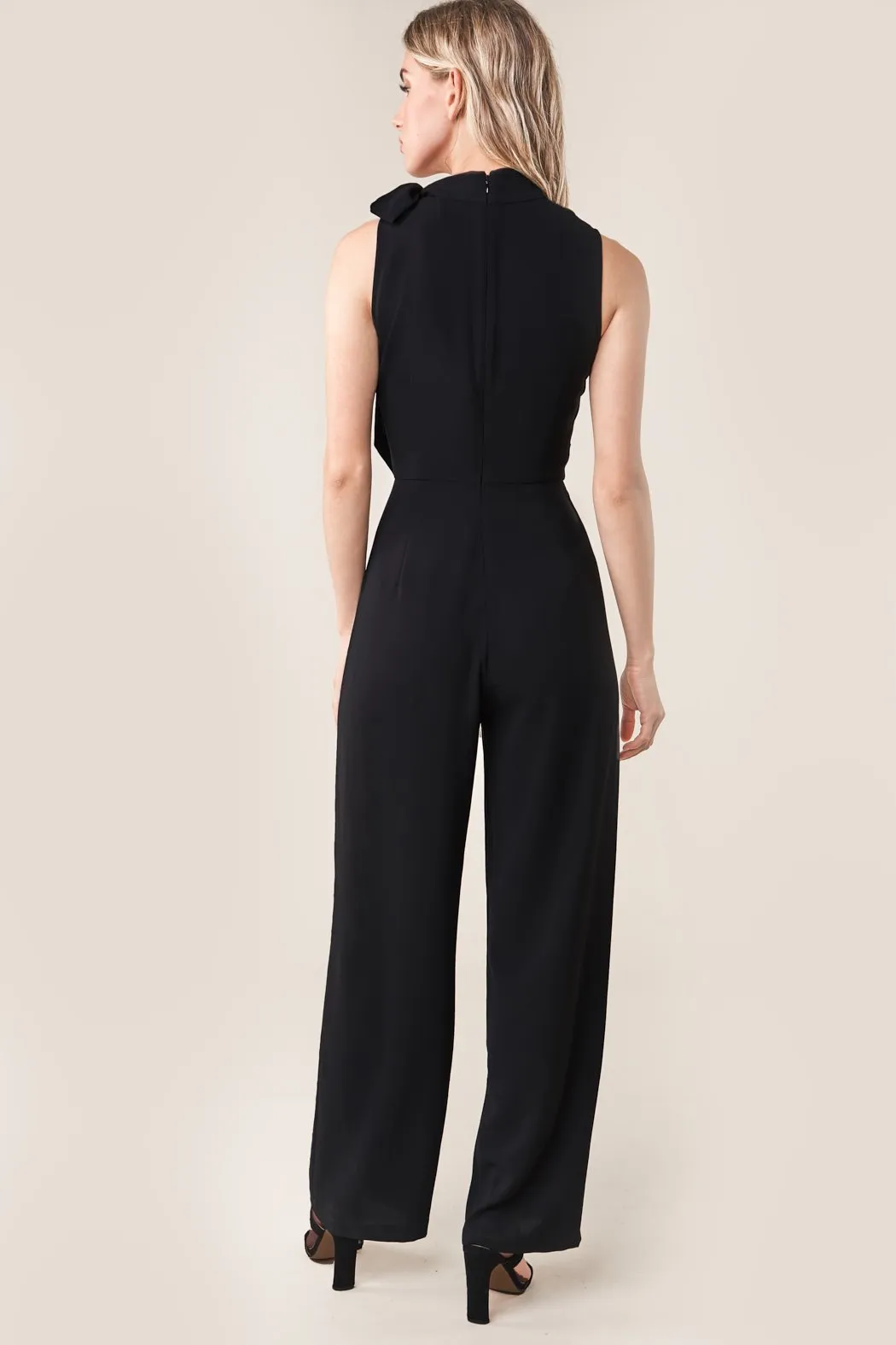 Daring Demi Neck Tie Jumpsuit