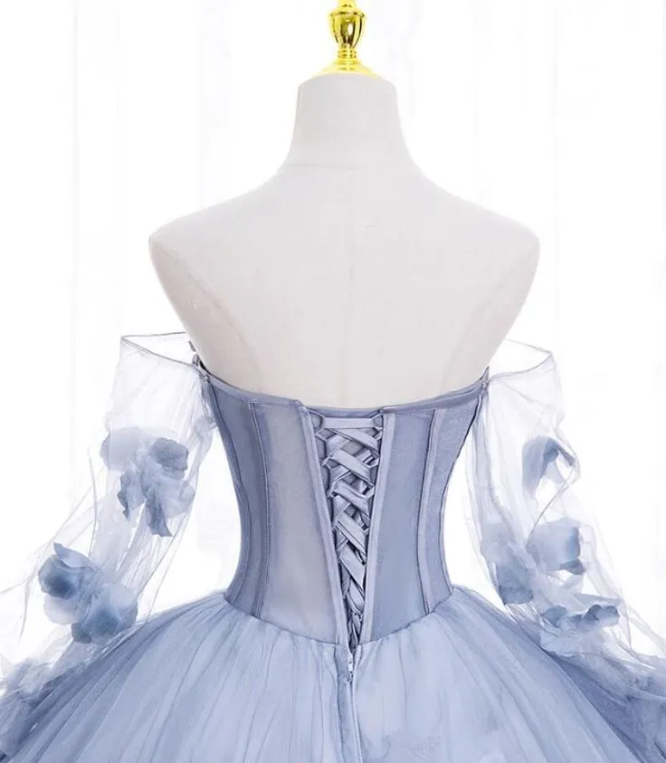 Dreamy Bridal Dress Fairy Floral A line Girls Party Dress Elegant Gorgeous Birthday Evening Dress Ribbon Graduation Gown Prom Dress