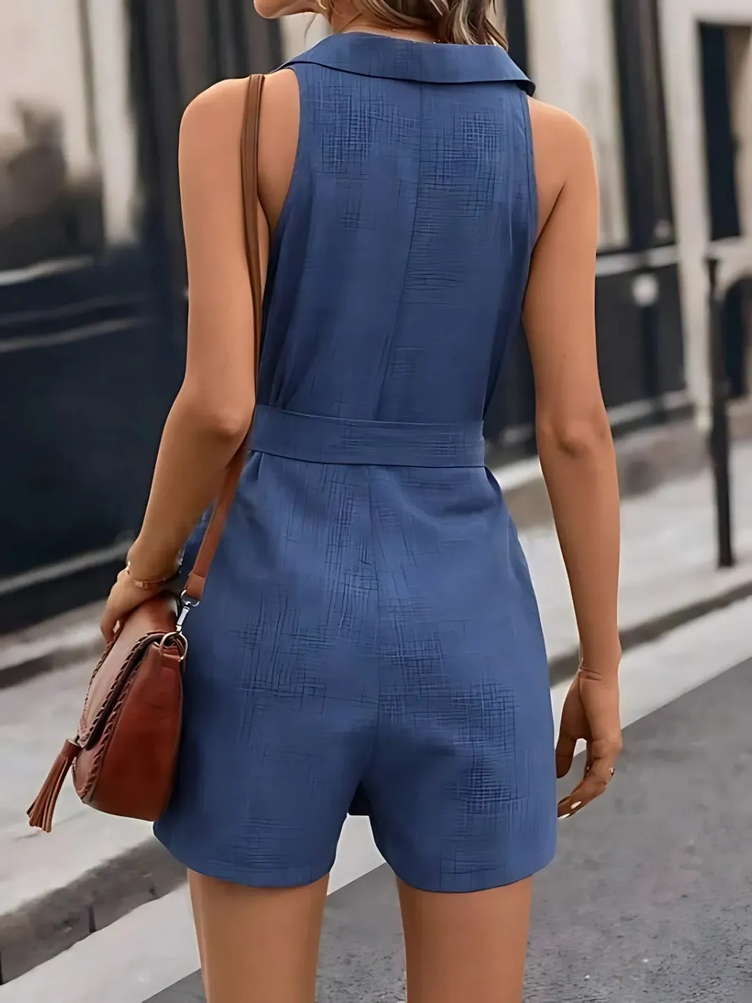 Elchic Belted Romper Sleeveless Jumpsuit