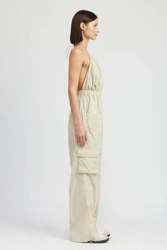 Emory Park Spaghetti Strap Cargo Jumpsuit