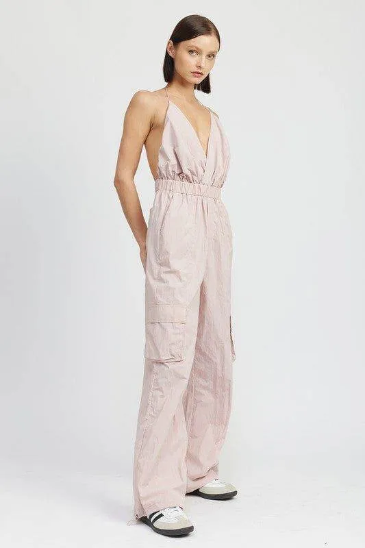 Emory Park Spaghetti Strap Cargo Jumpsuit