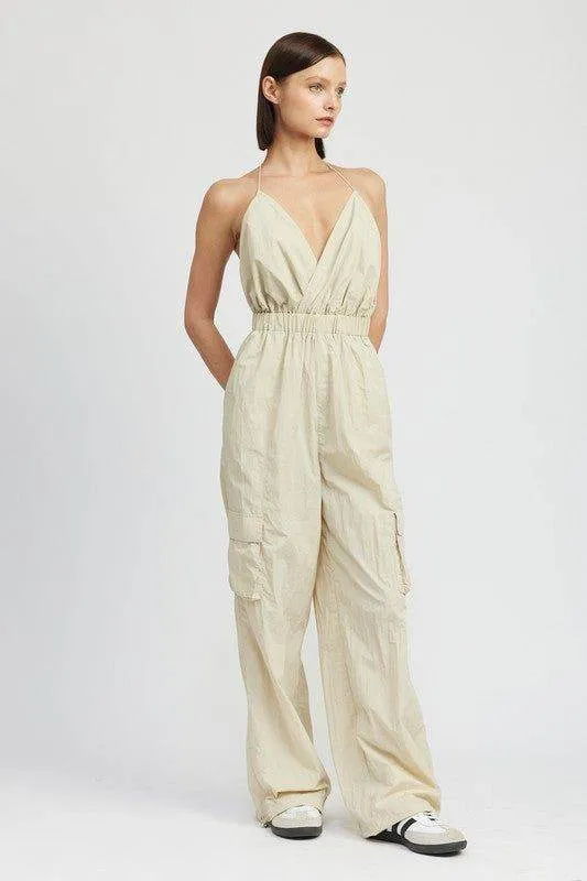 Emory Park Spaghetti Strap Cargo Jumpsuit