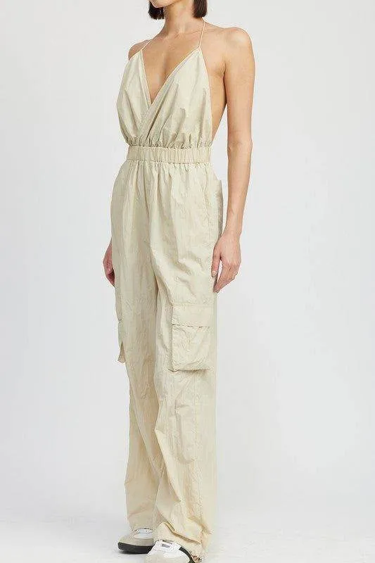 Emory Park Spaghetti Strap Cargo Jumpsuit