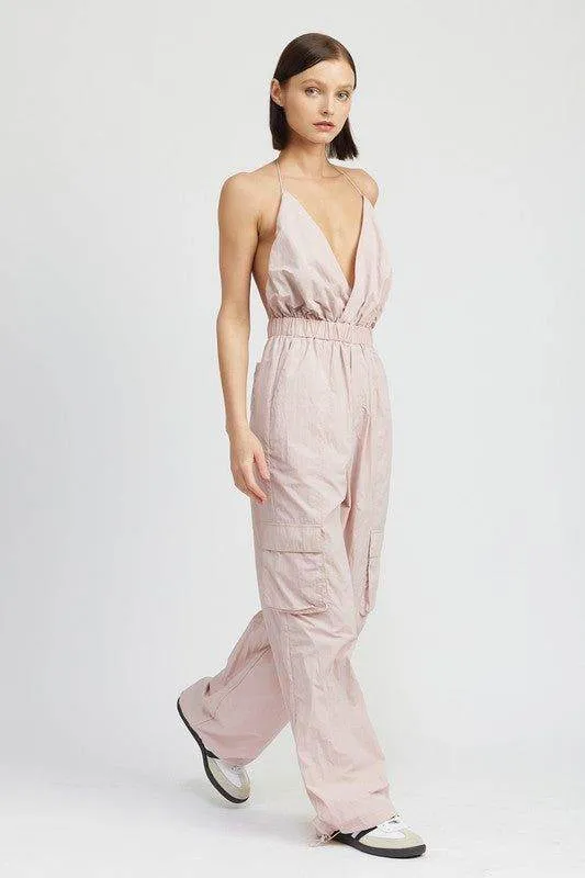 Emory Park Spaghetti Strap Cargo Jumpsuit