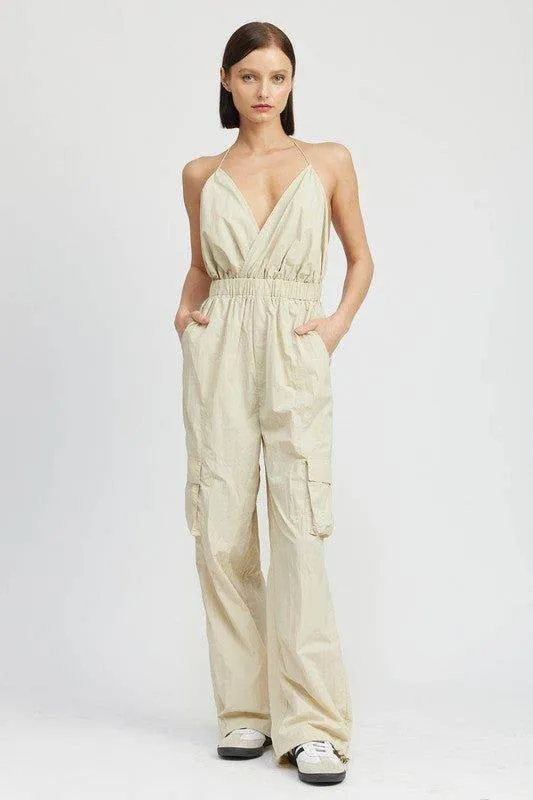 Emory Park Spaghetti Strap Cargo Jumpsuit