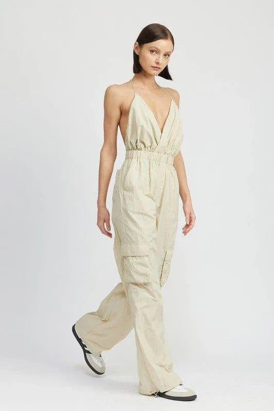 Emory Park Spaghetti Strap Cargo Jumpsuit