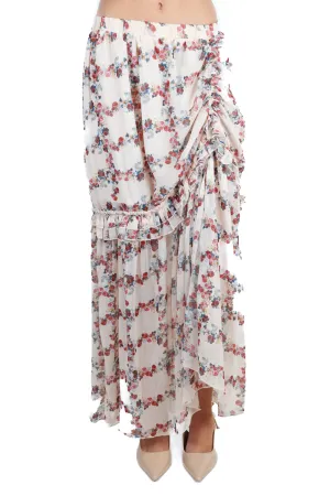 Endless Rose Floral Ruffle Midi Skirt (XS; retail $110)