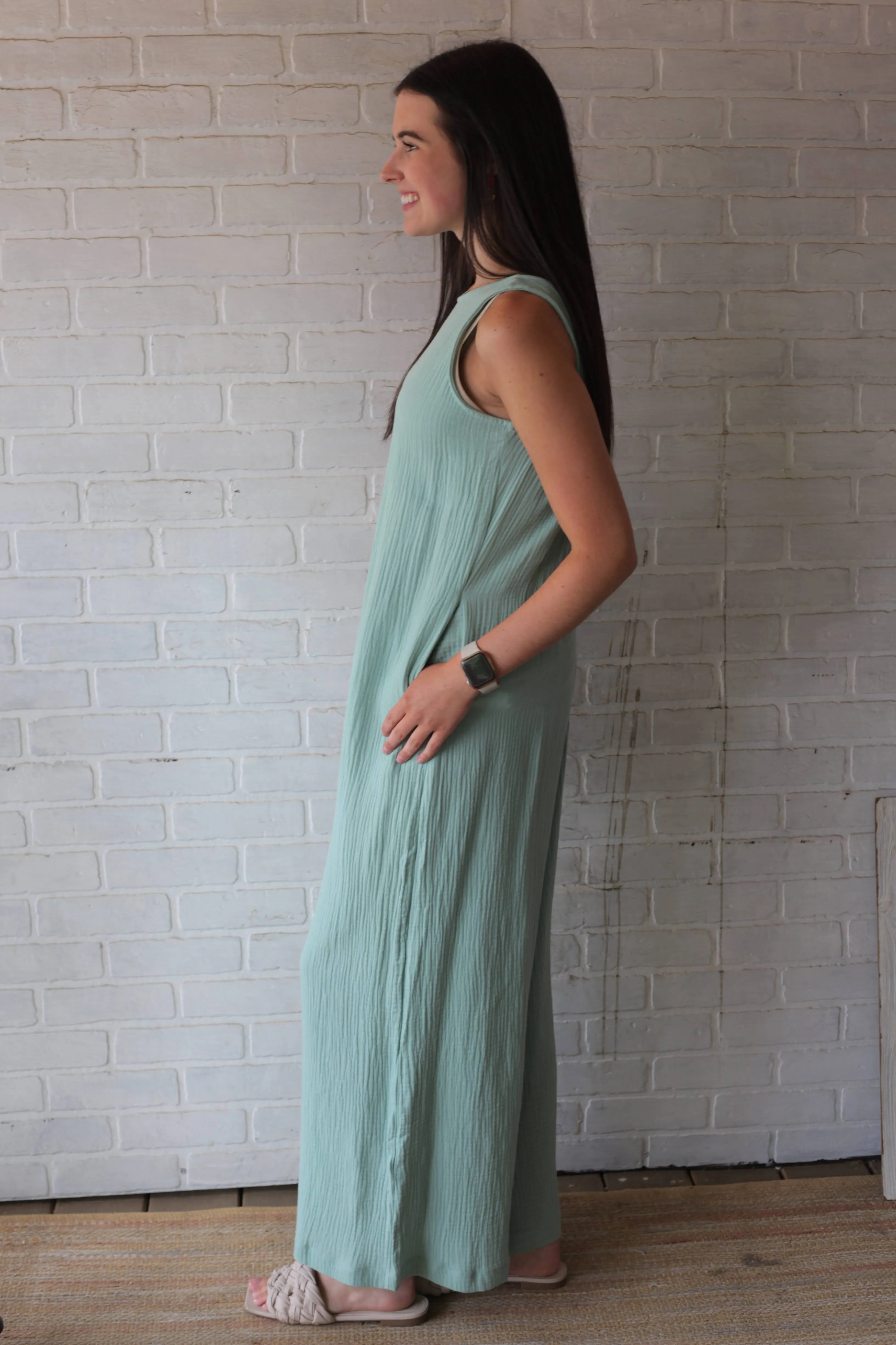 FINAL SALE Landry Gauze Wide Leg Jumpsuit
