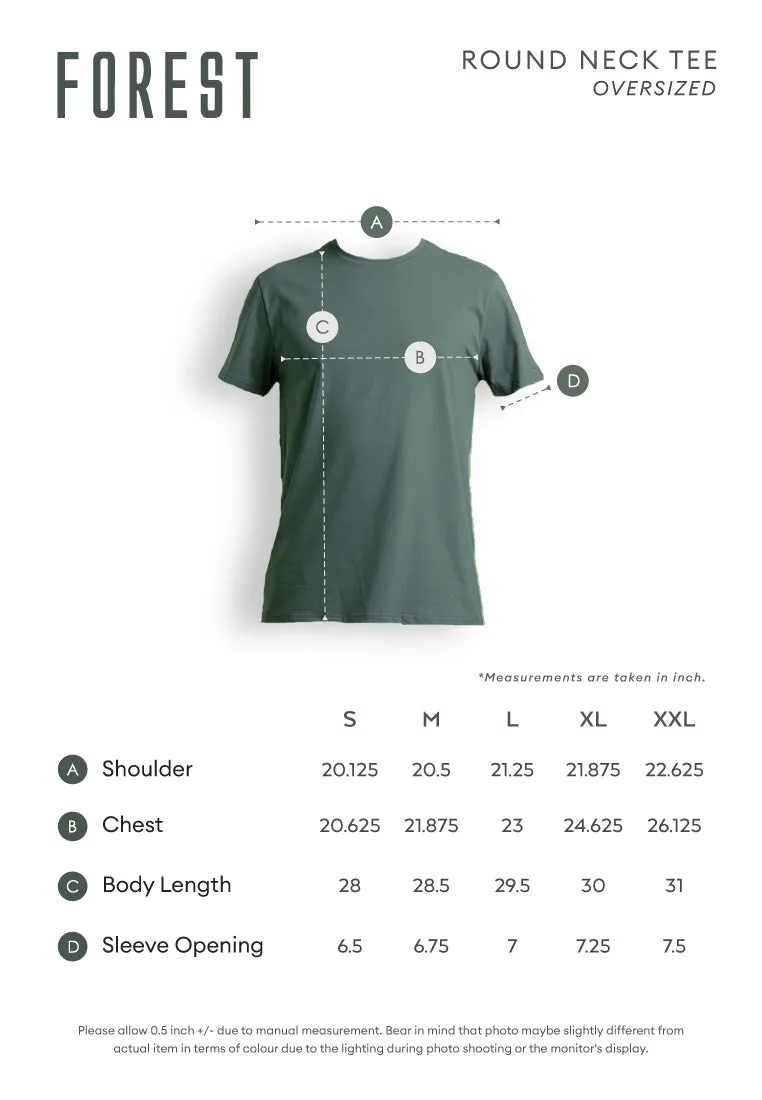 Forest Oversized Premium Cotton Short Sleeve Round Neck T-Shirt Men Casual Tee | Baju Lengan Pendek Lelaki - 621415