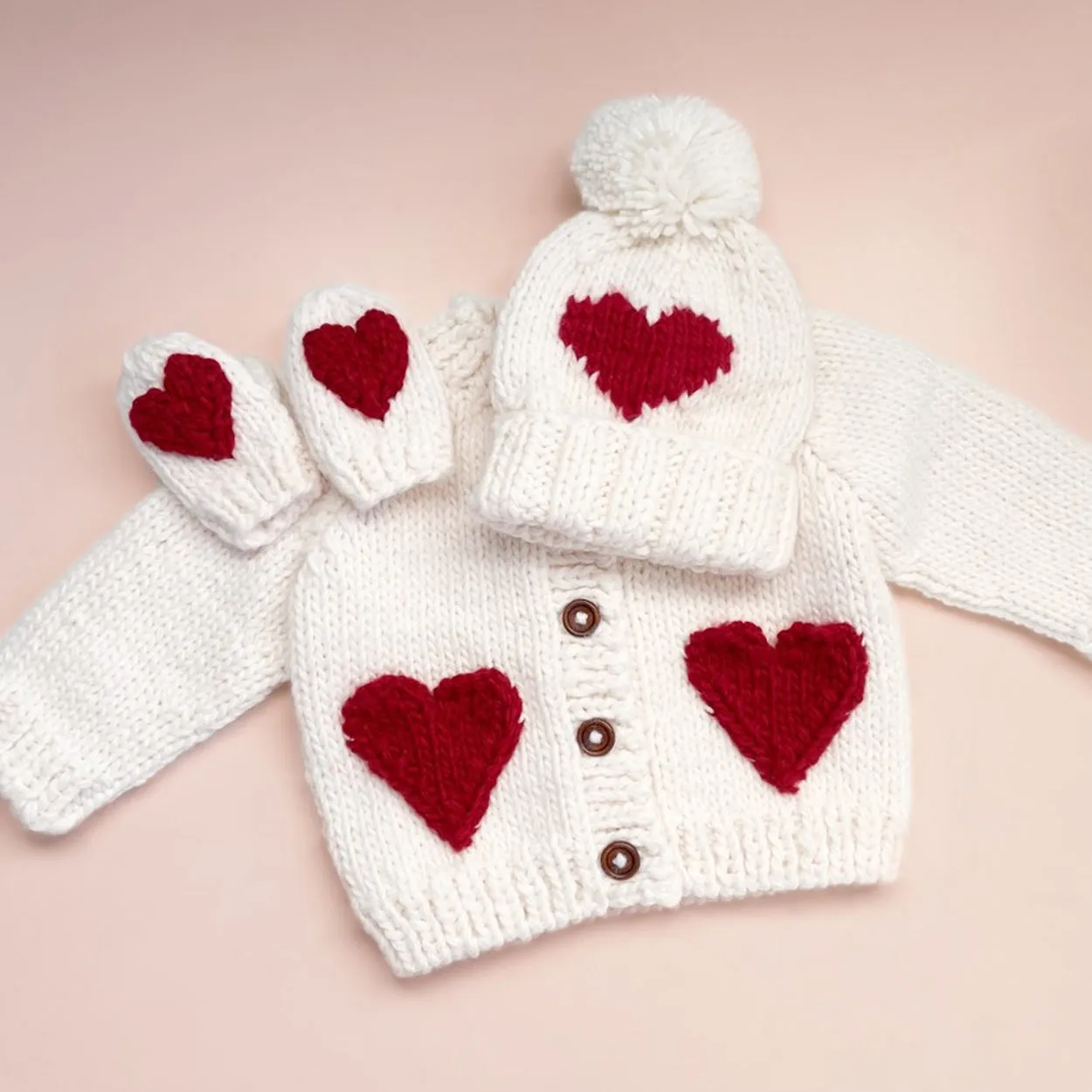 Heart Cardigan, Red - Baby & Kid Apparel Sweater Valentine's