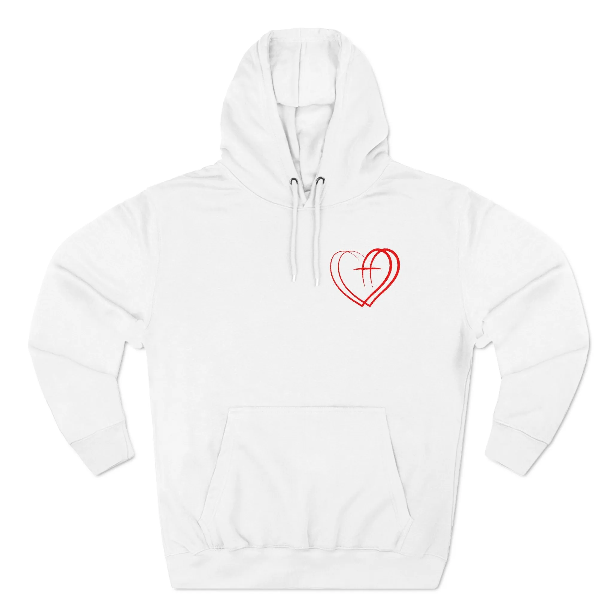Heartfelt Fleece Hoodie, Warm Graphic Sweatshirt, Cozy Casual Wear, Perfect Gift for Loved Ones, Thoughtful Valentines Apparel - Three-Panel