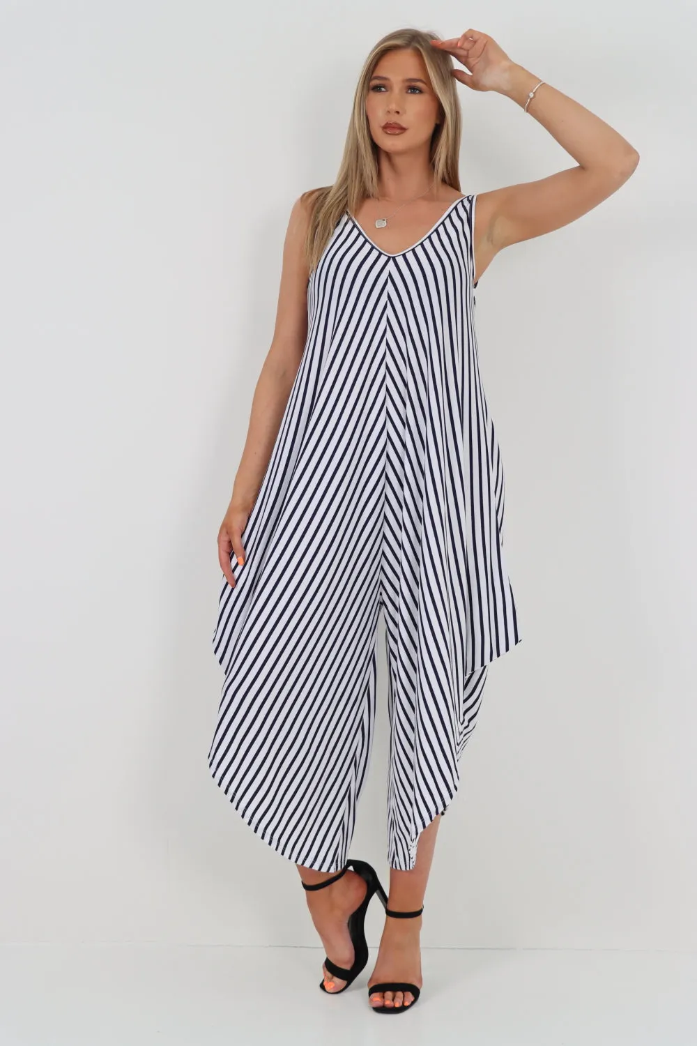 Italian Stripe Pattern Jumpsuit