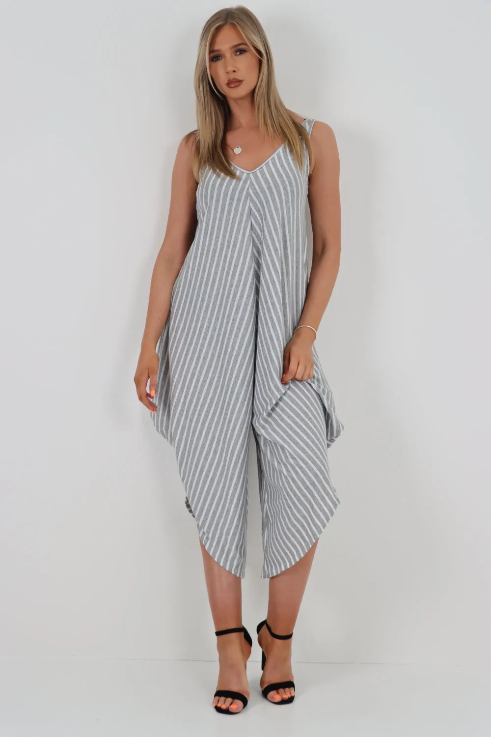 Italian Stripe Pattern Jumpsuit