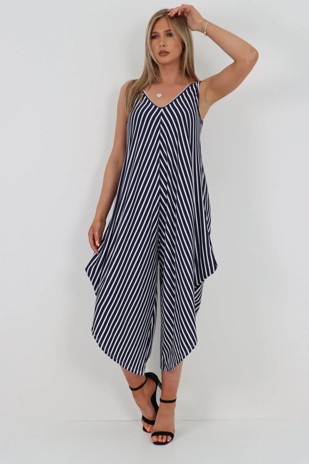 Italian Stripe Pattern Jumpsuit