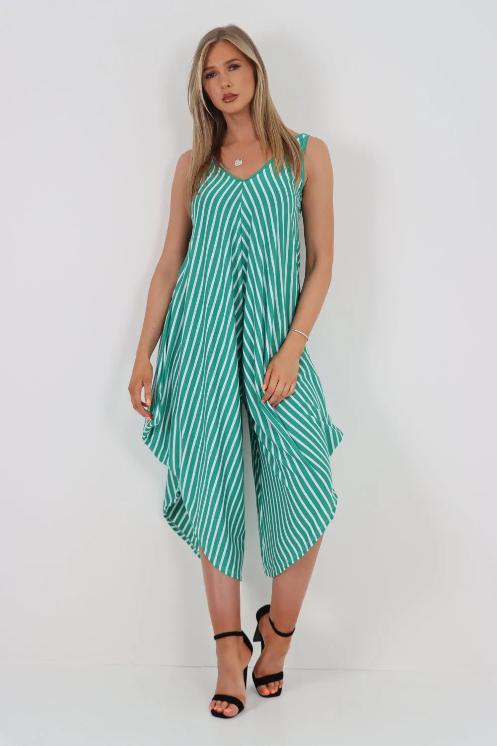 Italian Stripe Pattern Jumpsuit