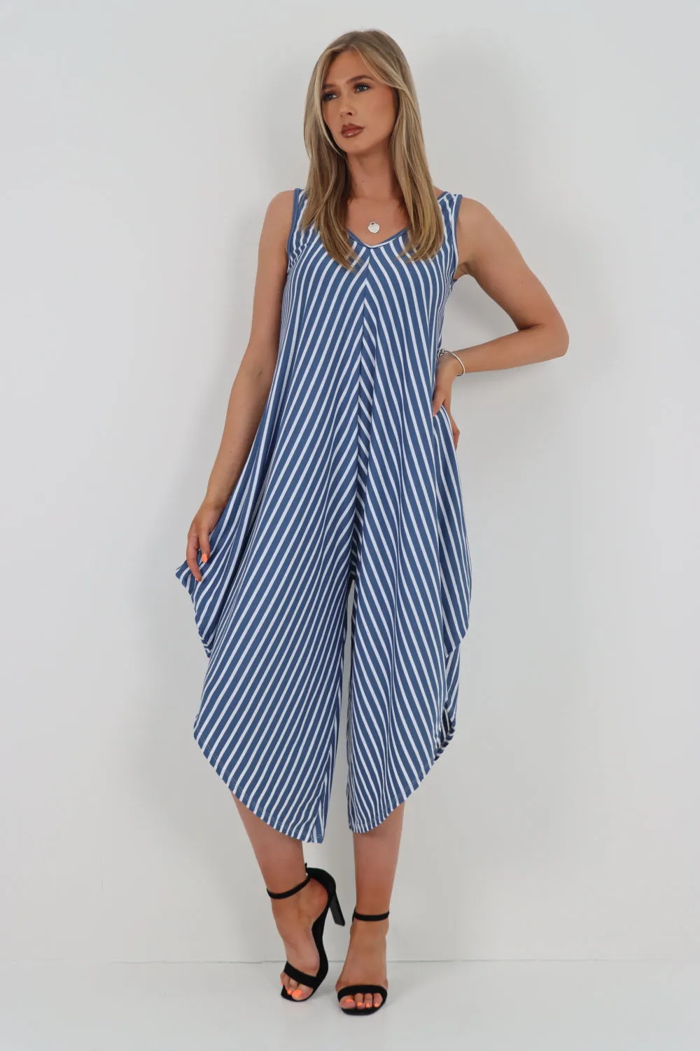 Italian Stripe Pattern Jumpsuit