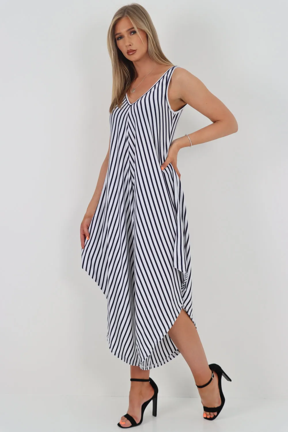 Italian Stripe Pattern Jumpsuit
