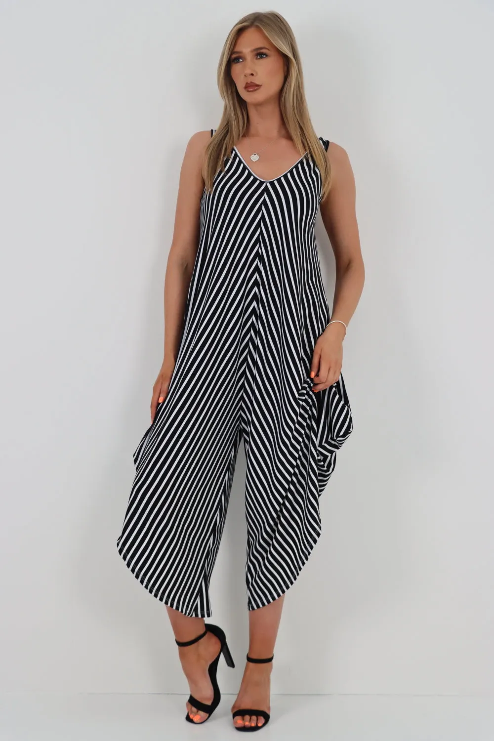 Italian Stripe Pattern Jumpsuit