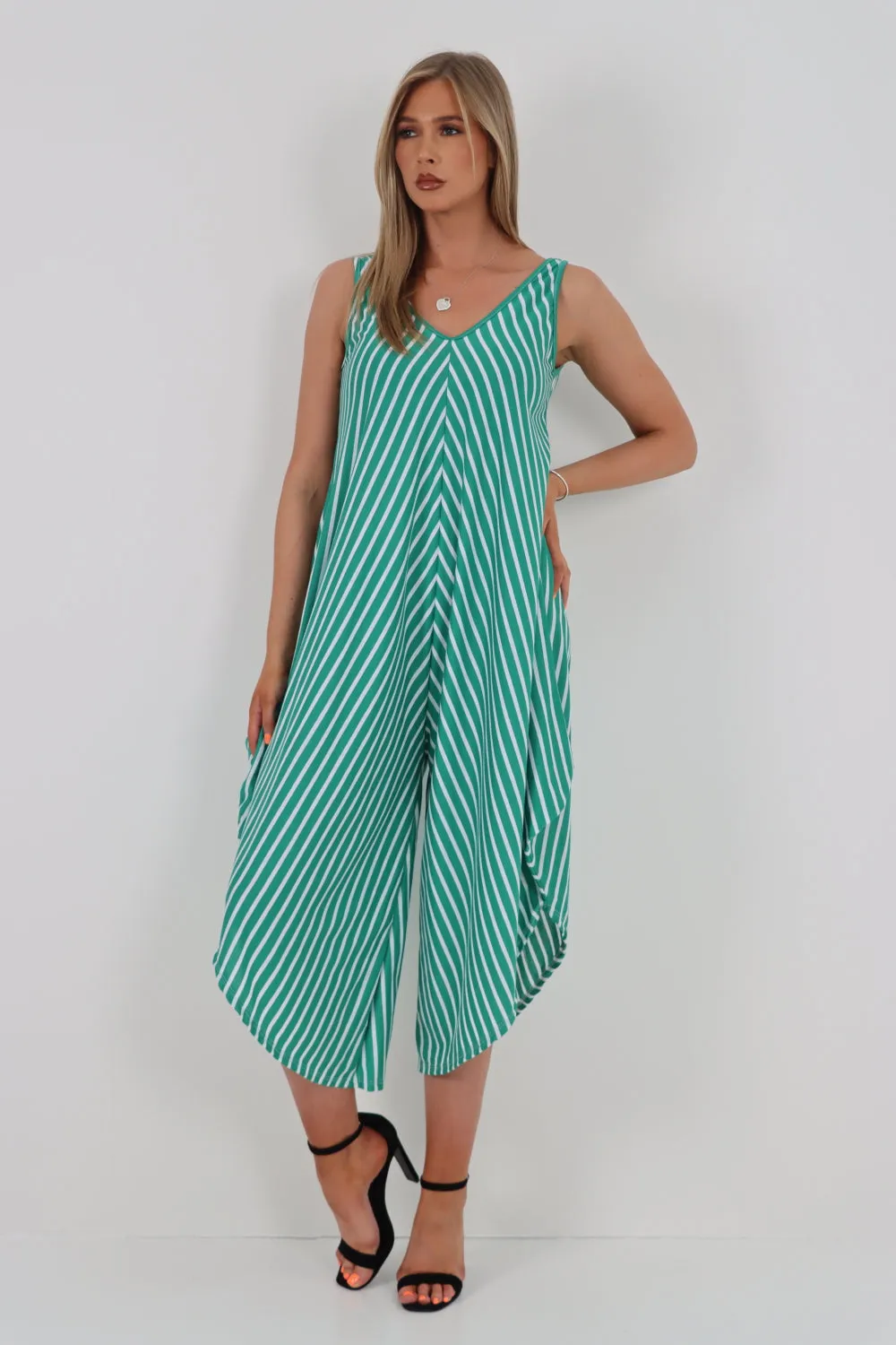 Italian Stripe Pattern Jumpsuit