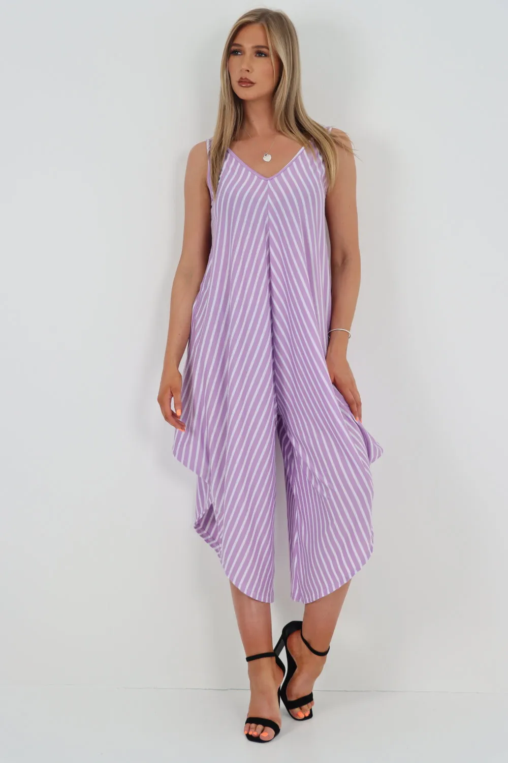 Italian Stripe Pattern Jumpsuit