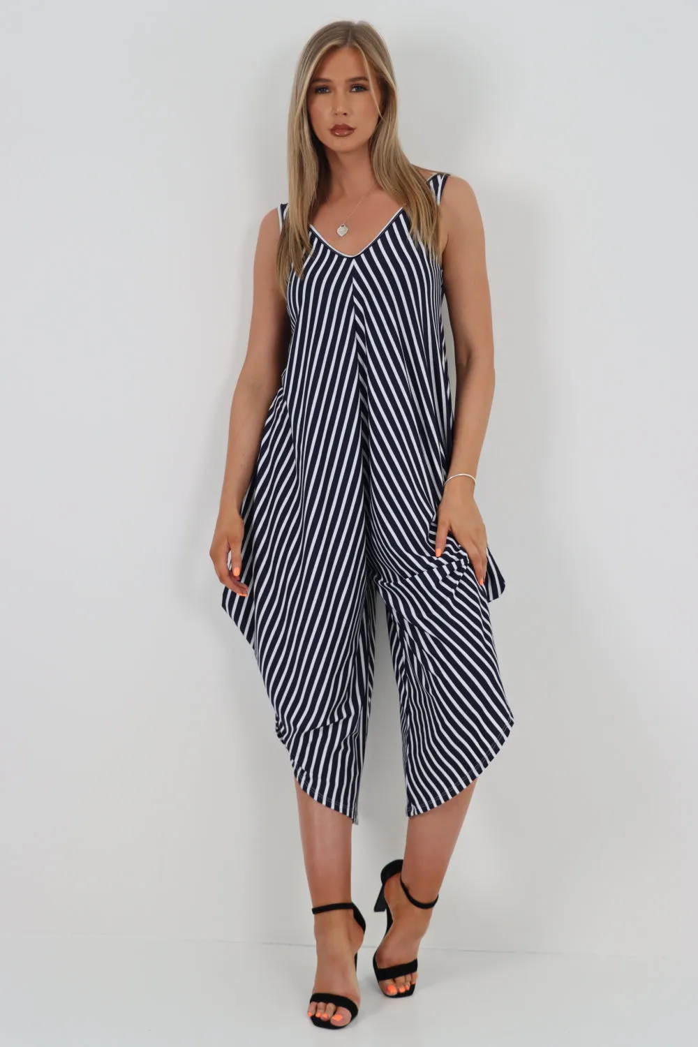 Italian Stripe Pattern Jumpsuit