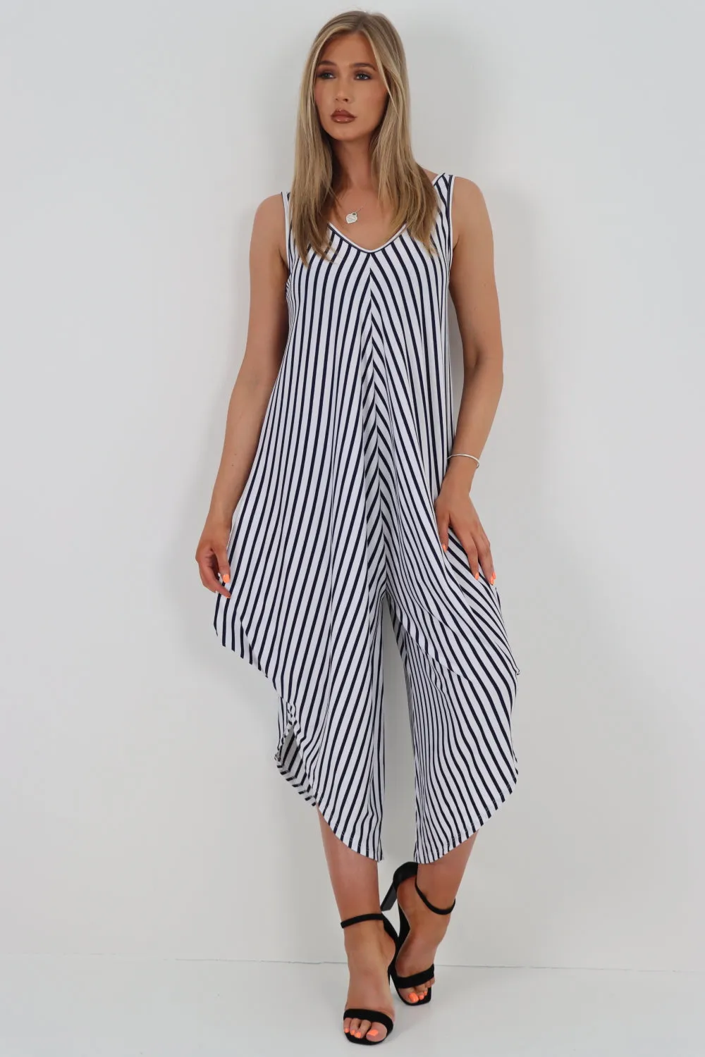 Italian Stripe Pattern Jumpsuit