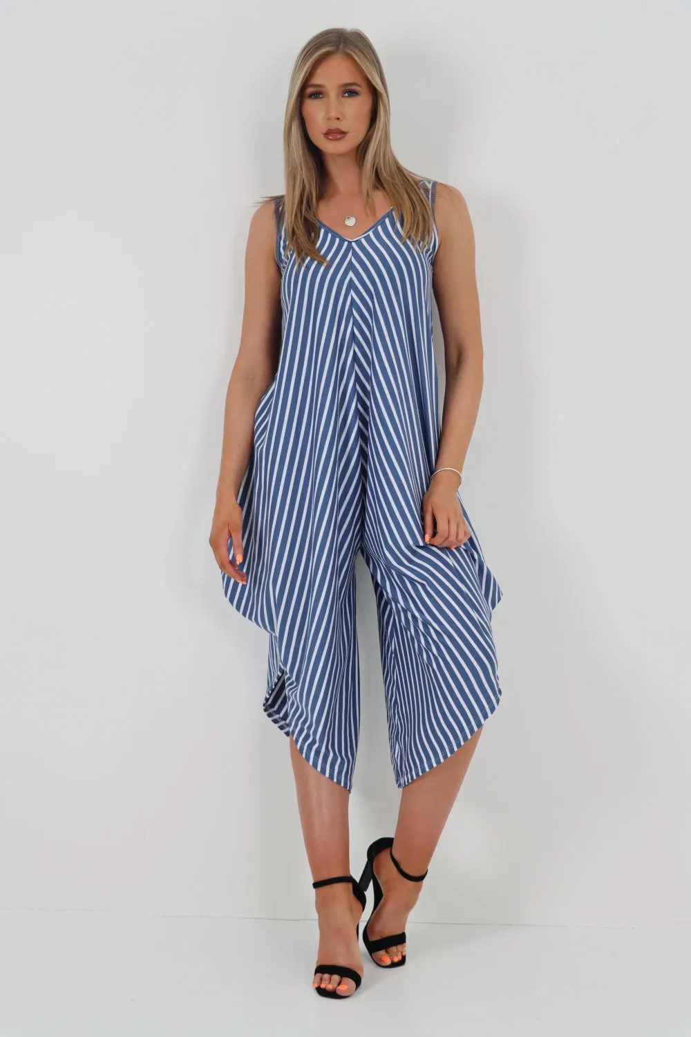 Italian Stripe Pattern Jumpsuit