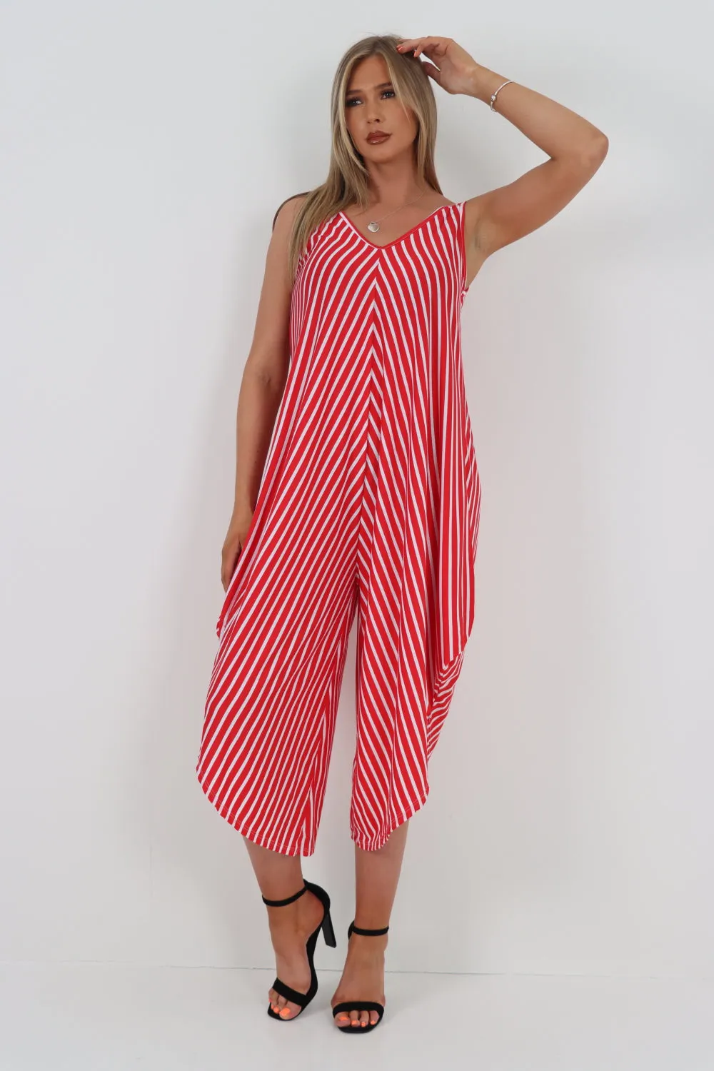 Italian Stripe Pattern Jumpsuit
