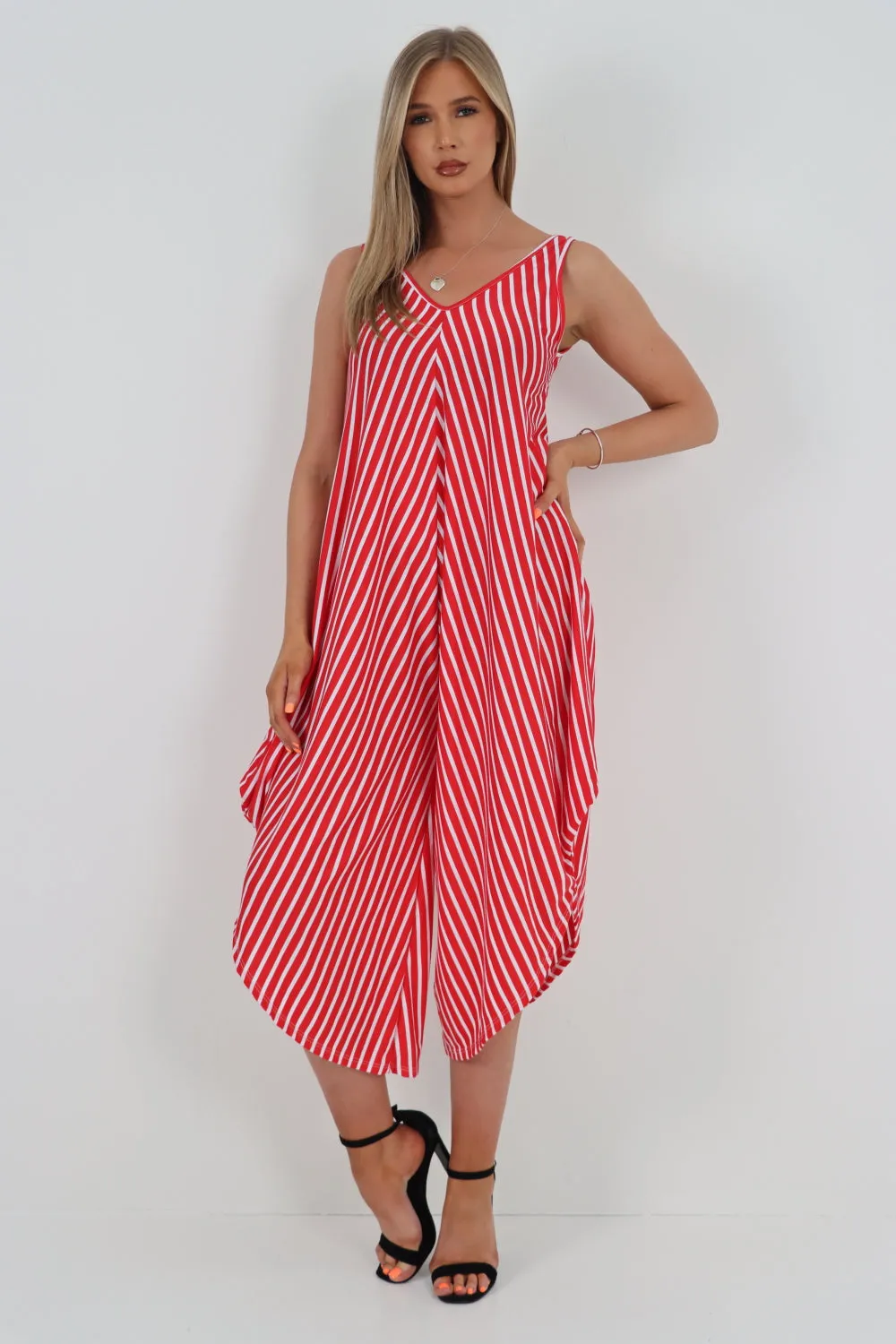 Italian Stripe Pattern Jumpsuit