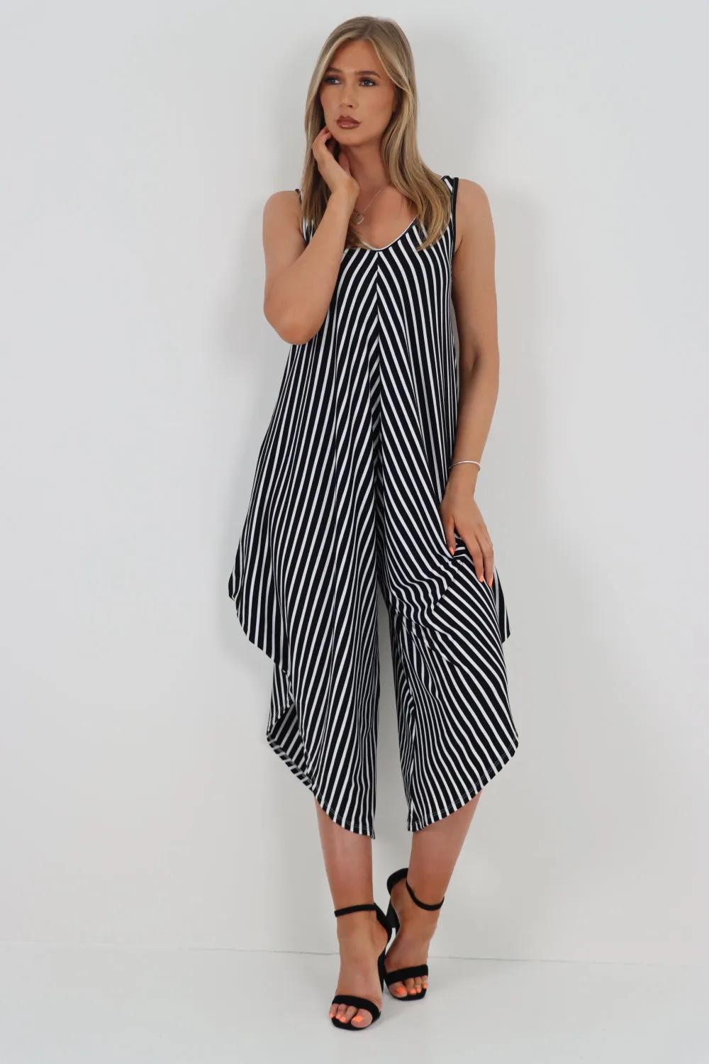 Italian Stripe Pattern Jumpsuit