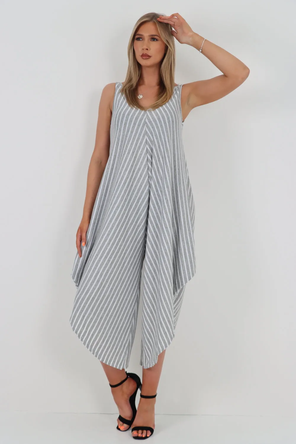 Italian Stripe Pattern Jumpsuit