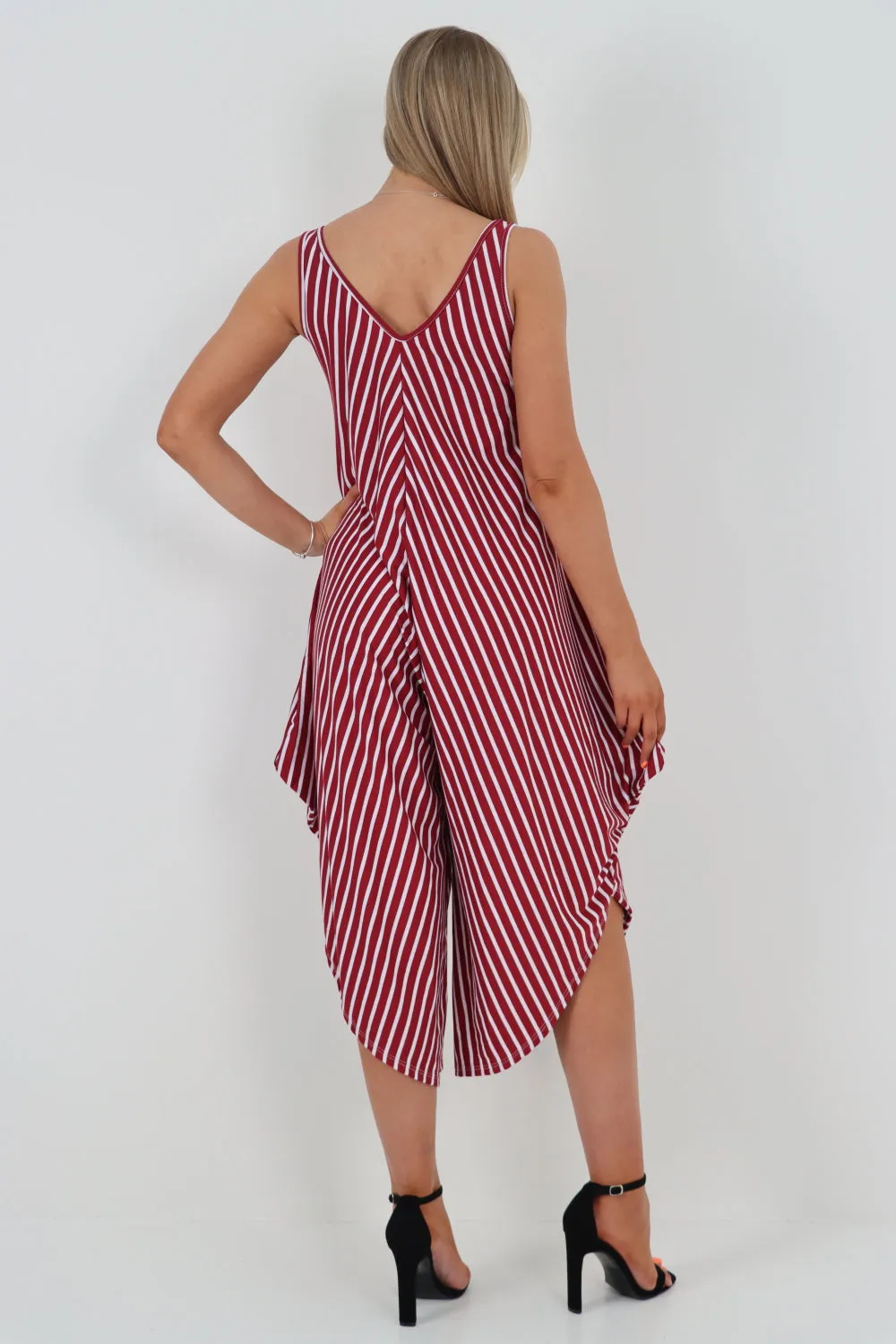 Italian Stripe Pattern Jumpsuit
