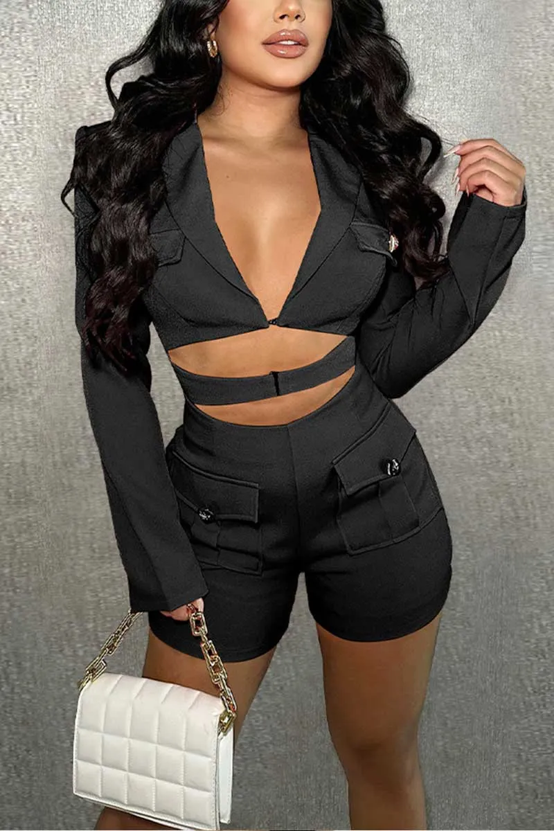 JG724 Deep V-neck Romper