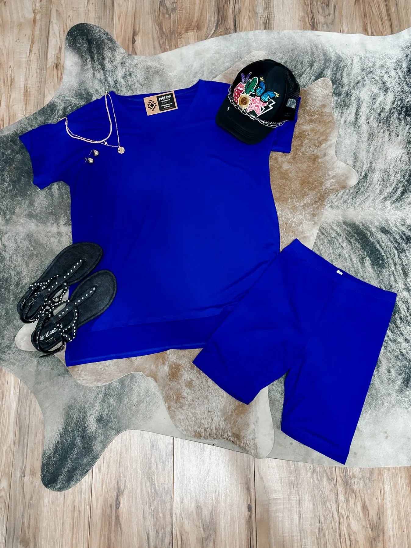 Jules oversized v-neck biker set