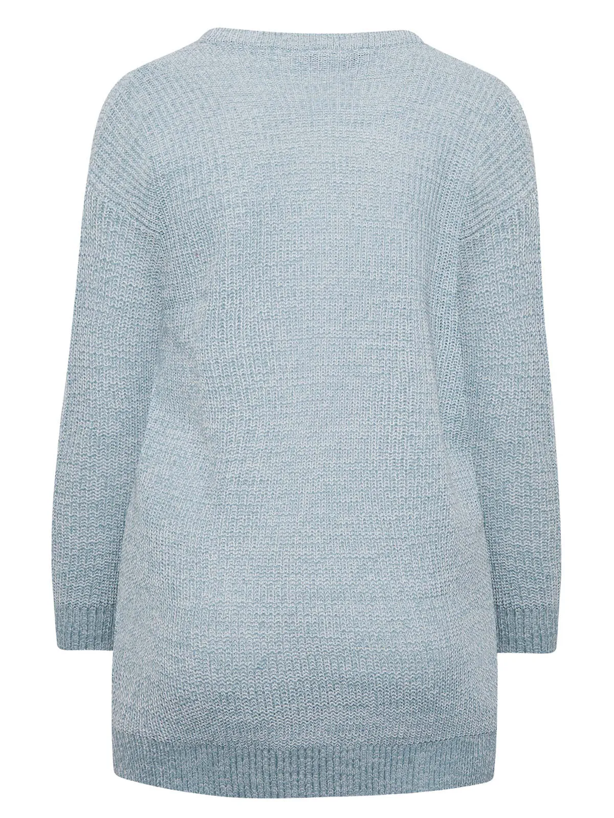 Ladies Chunky Rib Trimmed Longline Plus Size Jumpers
