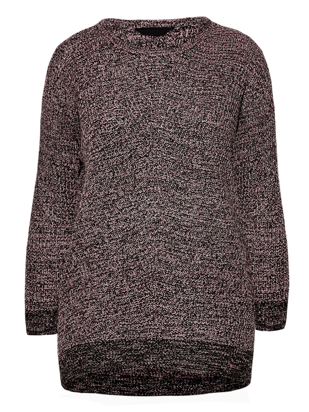 Ladies Chunky Rib Trimmed Longline Plus Size Jumpers