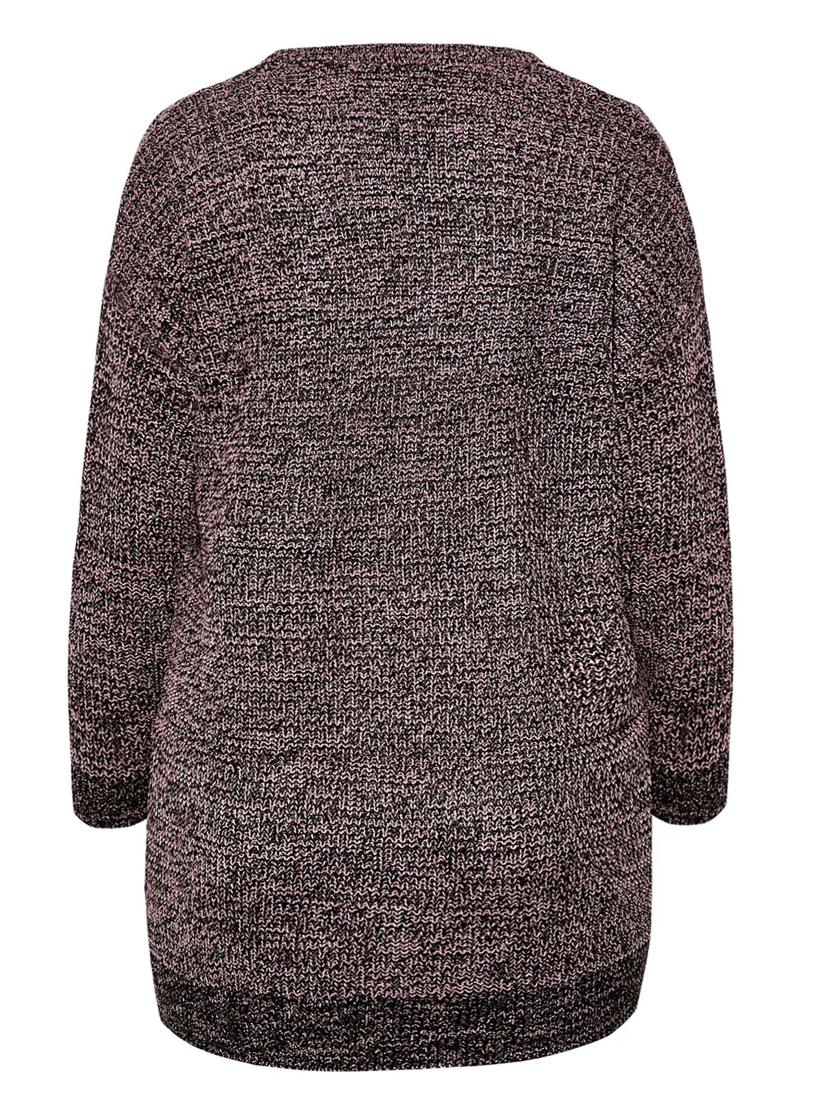 Ladies Chunky Rib Trimmed Longline Plus Size Jumpers