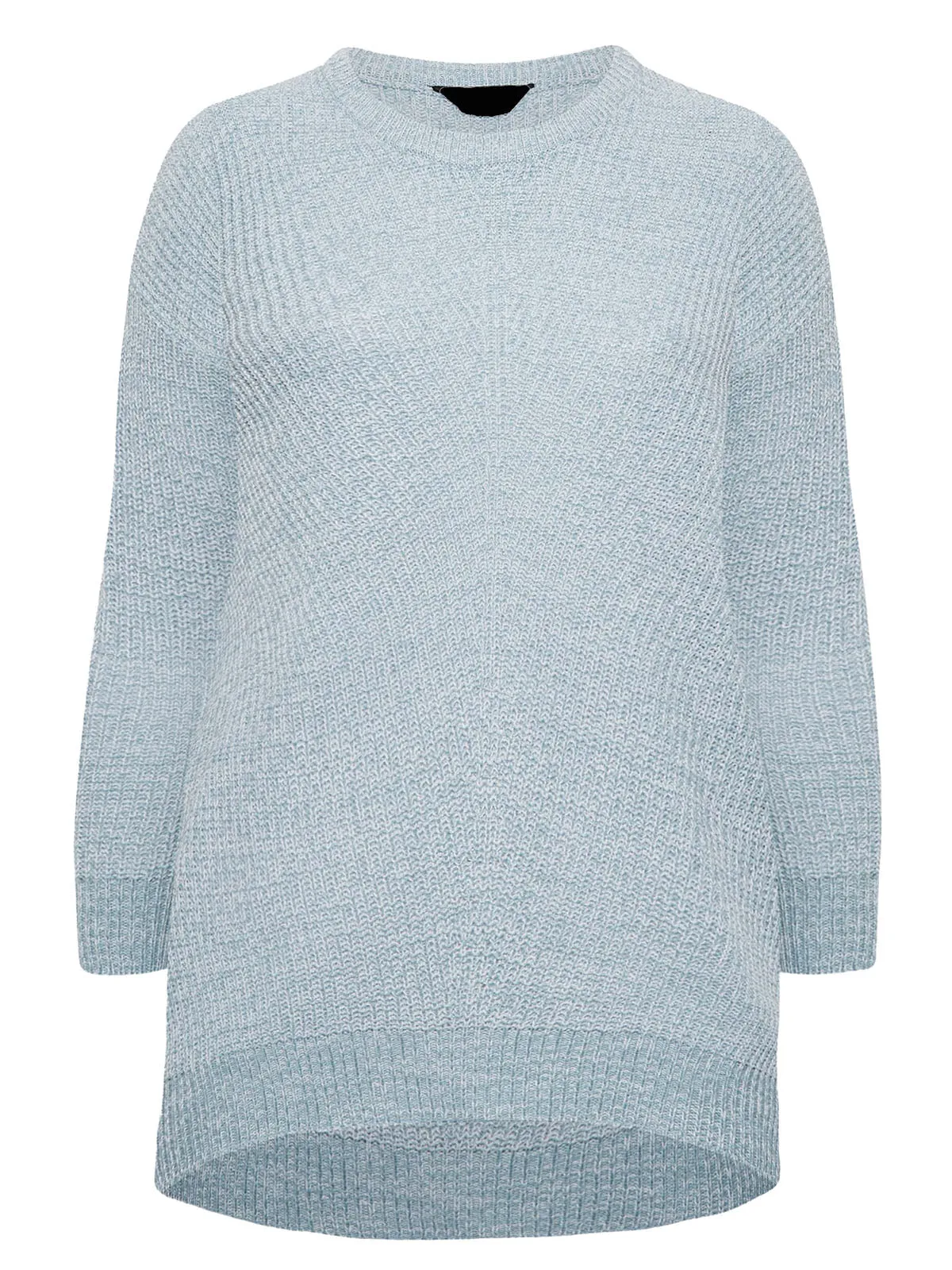 Ladies Chunky Rib Trimmed Longline Plus Size Jumpers