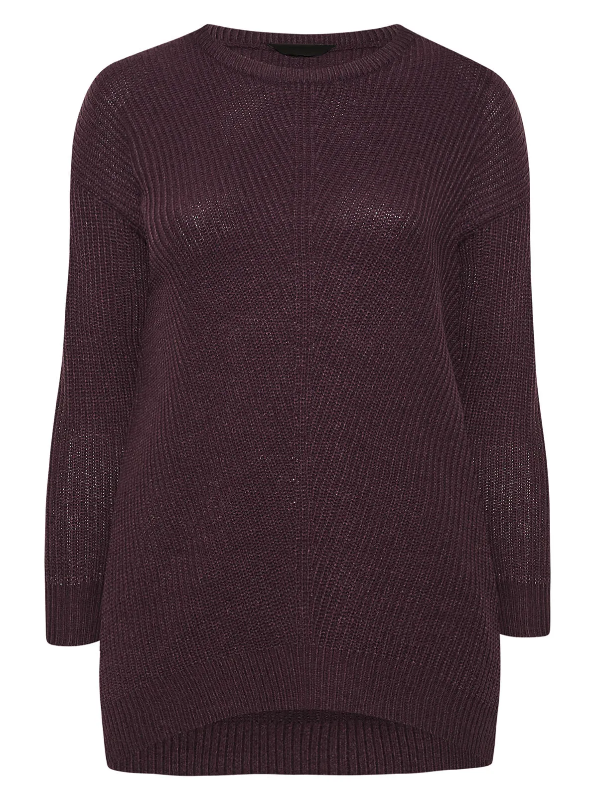 Ladies Chunky Rib Trimmed Longline Plus Size Jumpers