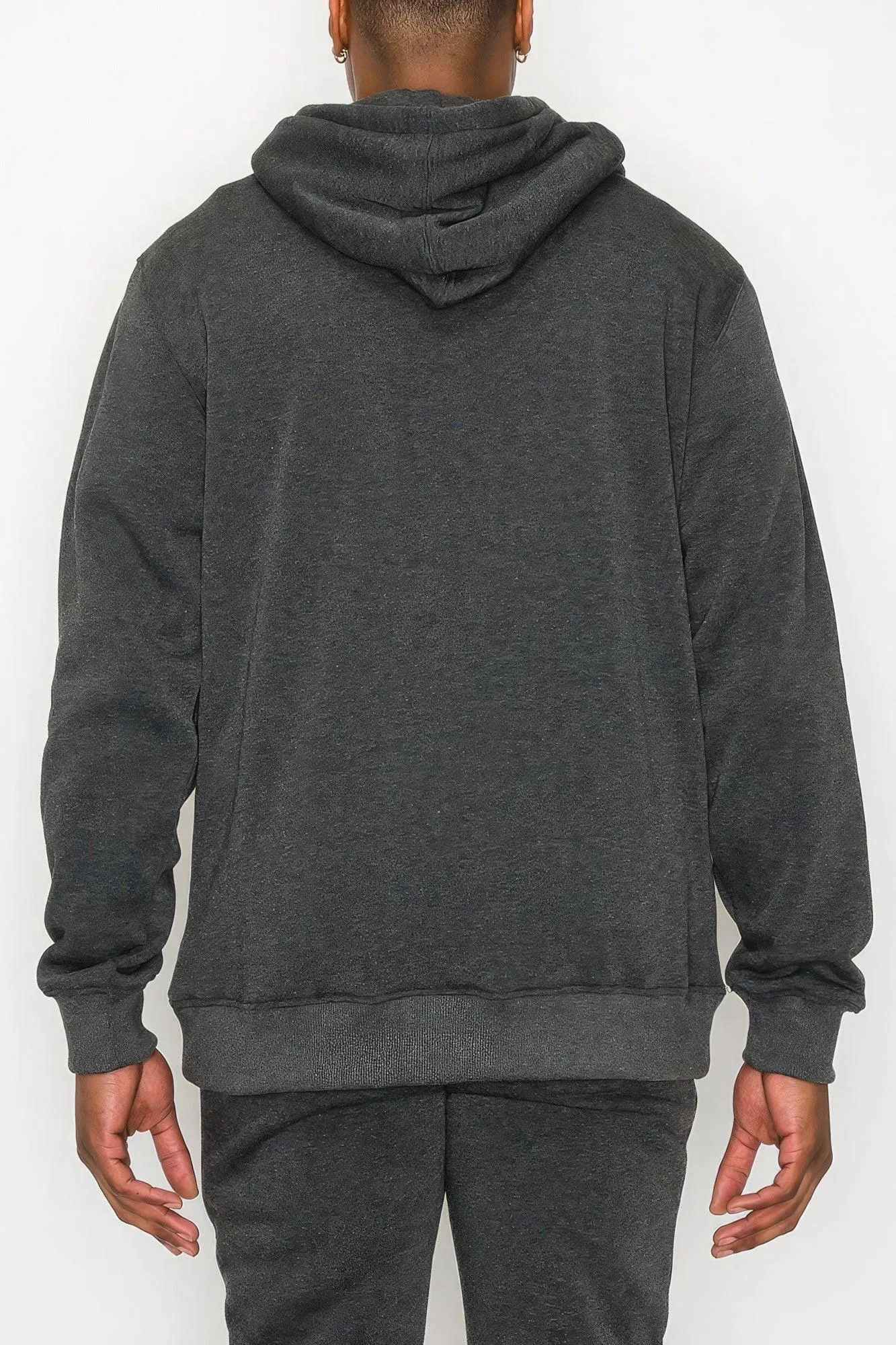 Mens Charcoal Gray Fleece Pullover