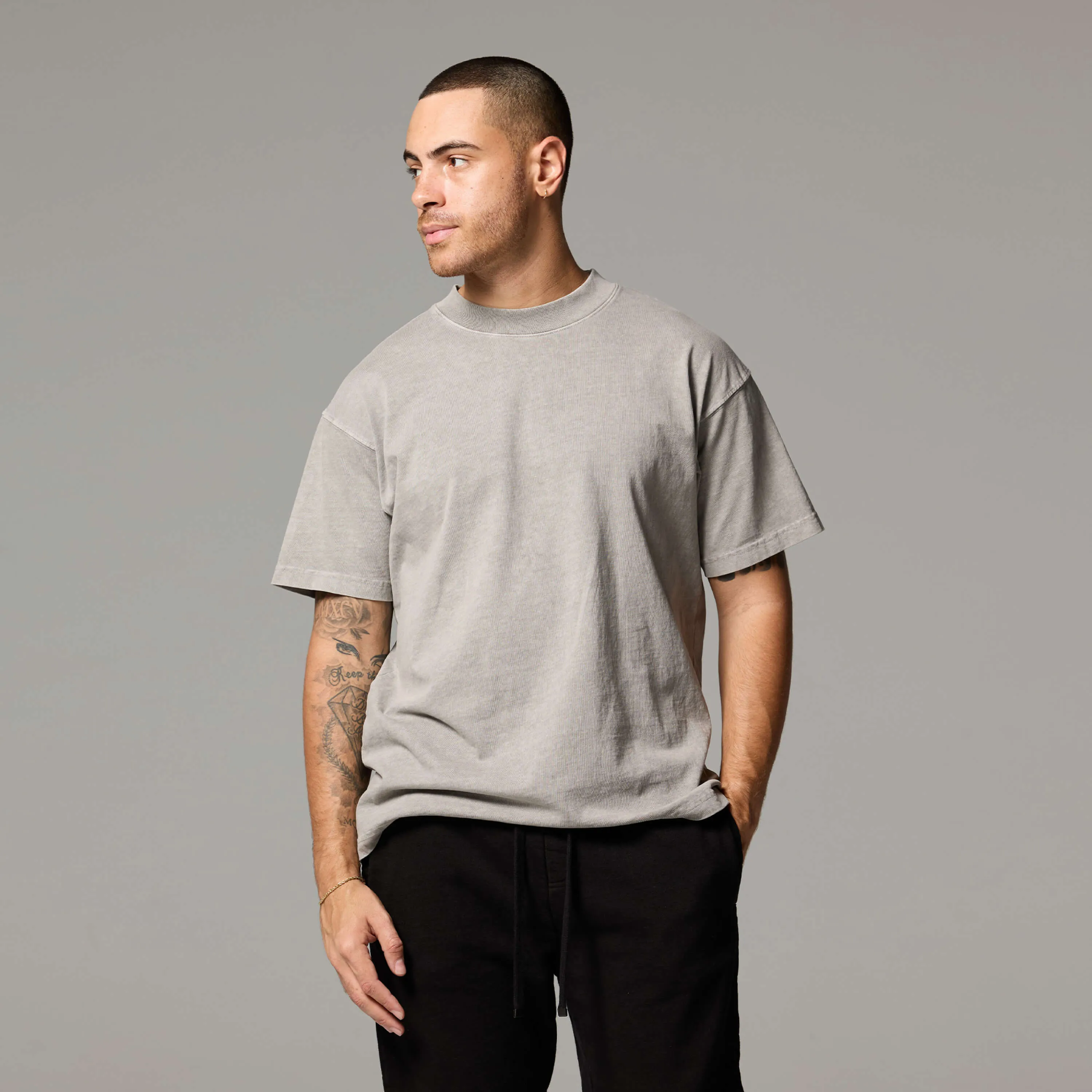 MENS MOCK NECK TEE