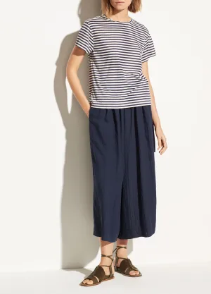 Midi Stripe Short Sleeve Crew in Natural/Marine